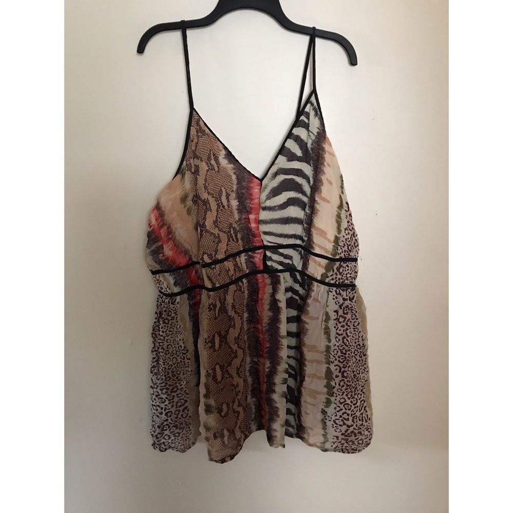 Mixed Animal Print Flowy Cami 3/4X